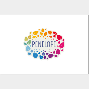 Penelope name with colorful leaves Posters and Art